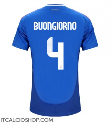 Italia Alessandro Buongiorno #4 Prima Maglia Europei 2024 Manica Corta